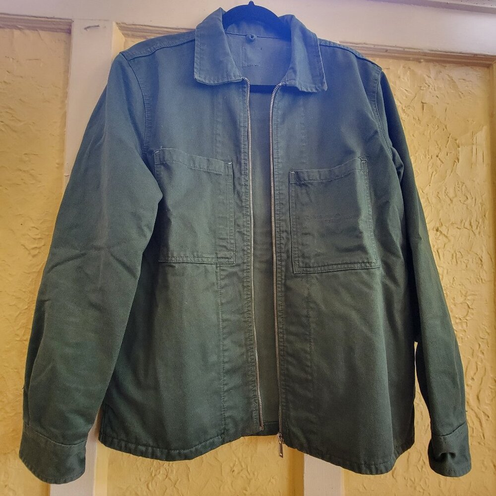 Work Jacket Style 80's-90's Green Cotton by ZARA size Small